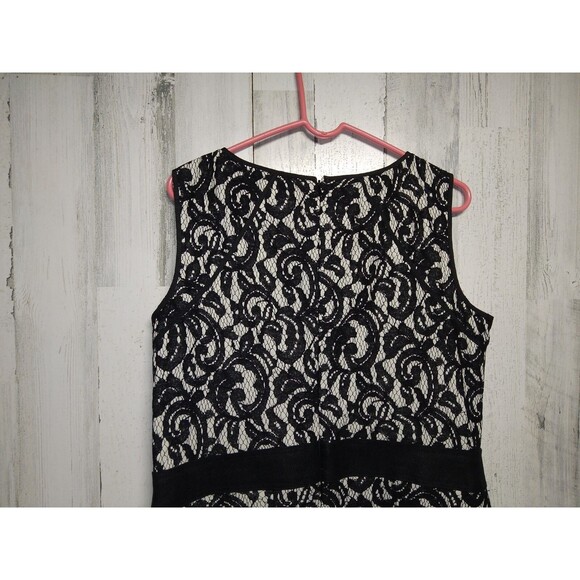 Ralph Lauren Black Lace Overlay Dress Size 16 - Picture 8 of 10